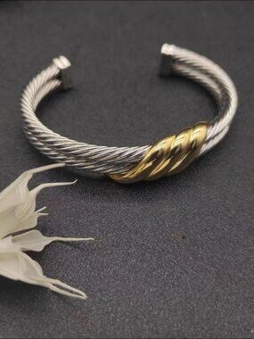 David Yurman Two-Tone Cable Cuff Bracelet